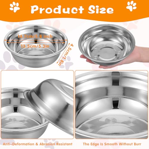 30 Pcs Stainless Steel Dog Bowls, 5.8 Inch Metal Dog and Cat Food Water Bowl, Pet Dishes for Kennel Crate, Dishwasher Safe