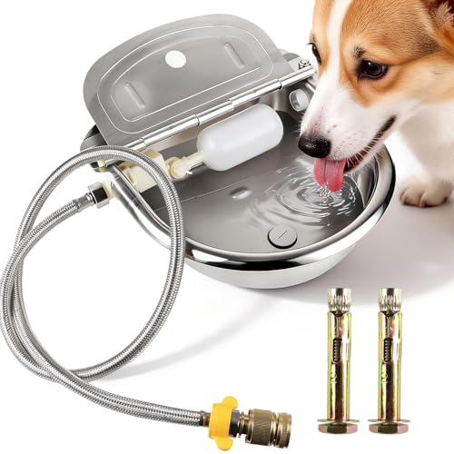 Automatic Drinking Water Bowl with Float Valve, 304 Stainless Steel self-Filling Waterer,for Farms and backyards, Poultry and Livestock.