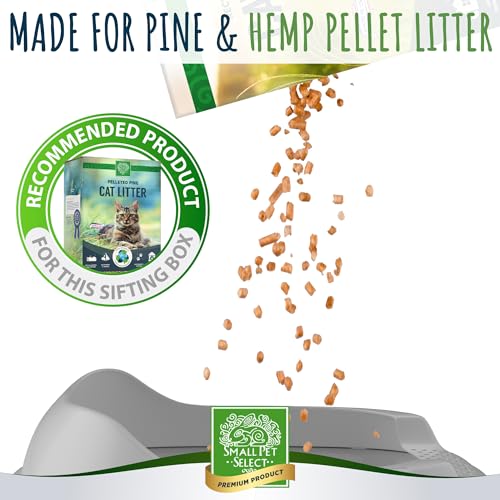 Small Pet Select Sifting Cat Litter Box, with Scoop & 5 Pee Pads | Tidy Easy-Clean Sifting System, Drawer, Litter Scoop & Removable Tray, For Cats, Rabbits & Other Small Pets - size: Sifting Litter Box (No Litter Pellets)