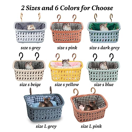 JWShang Rat Hammock for Cage - Small Animal Hanging Basket Bed with Sturdy Hooks, Cozy Pet Rat Cage Accessories for Guinea Pig Chinchilla Sugar Glider Ferret (Pink, S) - color: Pink, size: Small