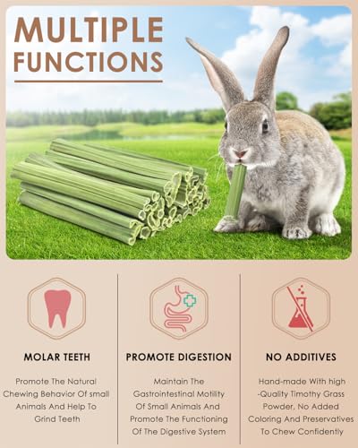 Bissap 35PCS Rabbit Chew Sticks, Natural Papaya Stems Bunny Chews Treats for Rabbit Hamster Chinchilla Guinea Pig Small Animals Organic Molar Chewing Snack - size: 35 PCS
