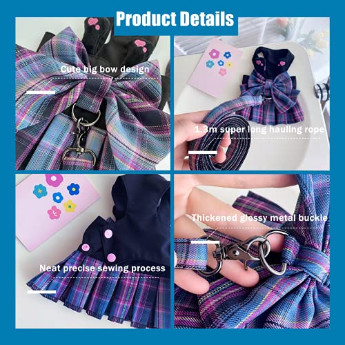 Dog Dress,Dog Harness and Leash Set,Puppy Cat Bunny Rabbit Clothes for Small Large Dogs Dresses - color: APurple, size: XX-Small