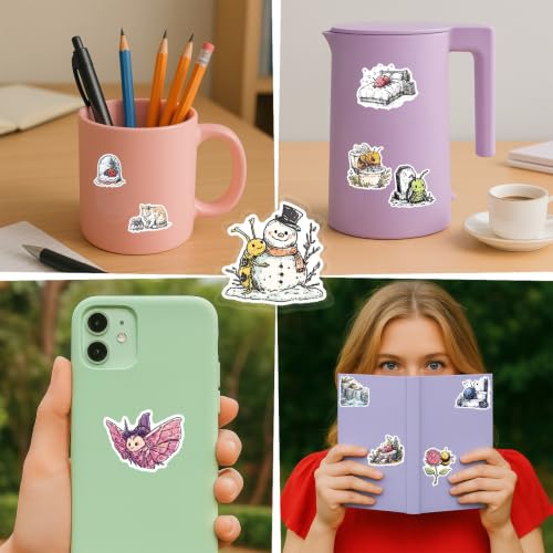 100 PCS Bug Stickers Pack – Waterproof Bug Decals for Water Bottles, Laptops, Phones, Notebook, Cars – Cool Vibrant Graphics for Bugs Enthusiast - color: Bug