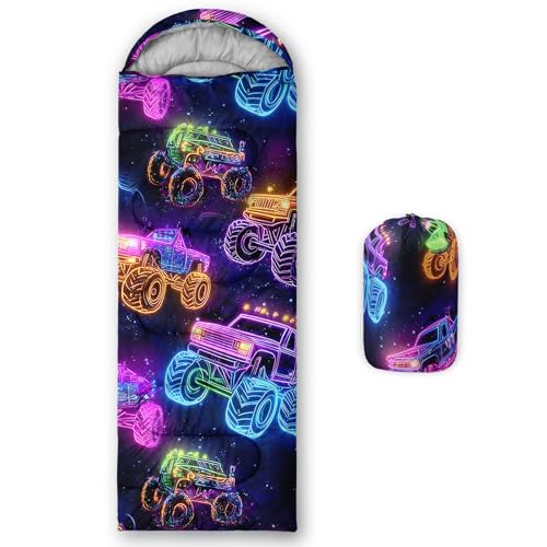 AILONEN Cartoon Car Sleeping Bags,Lightweight & Waterproof,3 Season Warm & Cool Weather,Cute Stars Printed Vehicles Transportation Sleeping Bags for Boys,Kids,Adults Travelling,Outdoors - color: C43