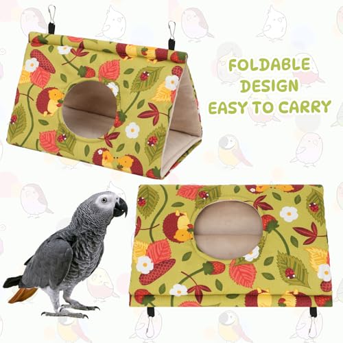 Rypet Bird Bed for Cage Warm Bird Hammock Nest Parrot Mustard Yellow,M | Warm Plush Cotton Bird Hut, Side Entry for Access, Dual Hanging Straps, Machine Washable, African Grey Amazon Parrot Fit - color: Mustard Yellow, size: Medium (Pack of 1)