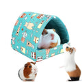 Guinea Pig Hideout Cozy Cotton Washable Tent for Small Animals | Hamster Bed, Portable House Cage Accessories Bunny Hedgehog Mouse Chinchillas Ferrets Bearded Dragons Rats (6.8"x7.4") - color: Blue
