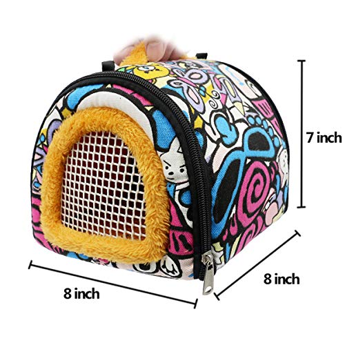 KAMEIOU Small Animal Carrier Bag Small Guinea Pig Hedgehog Carriers with Detachable Strap Double Zipper Travel Pets Small Guinea Pig Chinchillas Hamster Rat Hedgehog Sling Carry Bag for Small Animals