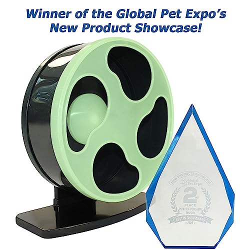 Moon Runner 9" Exercise Wheel for Hamsters - Super Silent Glow in The Dark Wheel with Adjustable Stand