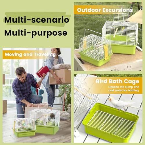Small Bird cage,Travel Cage for Birds and Small Animals, Parakeet cage,Bird Carrier Travel cage,Bird Travel cage, jaulas para pájaros,Green,(Green,S) - color: Green, size: S