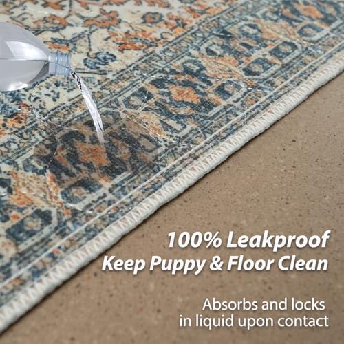 nunubaby Washable Pee Pads for Dogs, Stylish, Non-Slip and Leak-Proof Pee Pads. Reusable Potty Pads for Dogs for Crates and Floors.(Beige/Multi, 18" x24" ) - color: Beige/Multi, size: 18x24 Inch (Pack of 2)
