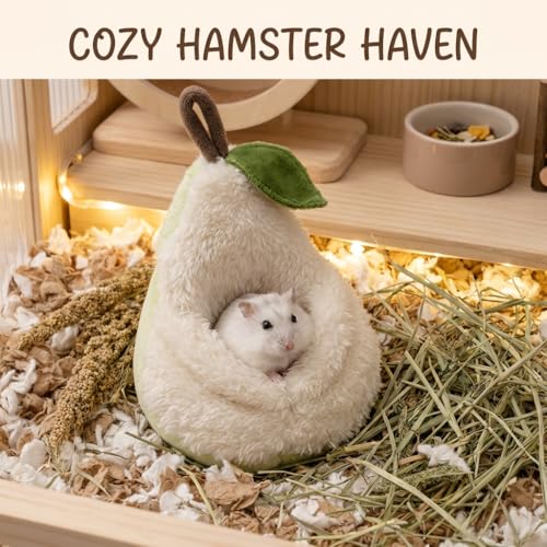Pear-Shaped Hamster Sleeping Bag Bed, Hamster Hammock, Comfortable Cage Accessories for Small Pet Habitats, Plush Sugar Glider Hideout, Suitable for Mice, Gerbil, Golden Bear, Degu.