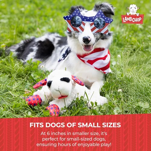 Multipet Lamb Chop Dog Plush Toy w/ Santa Hat - Squeaky Toy for All Dogs - Extra Soft Plush - Stuffed Animal for Cuddling & Playing (6”, Cream) - size: 6", style: Santa Hat