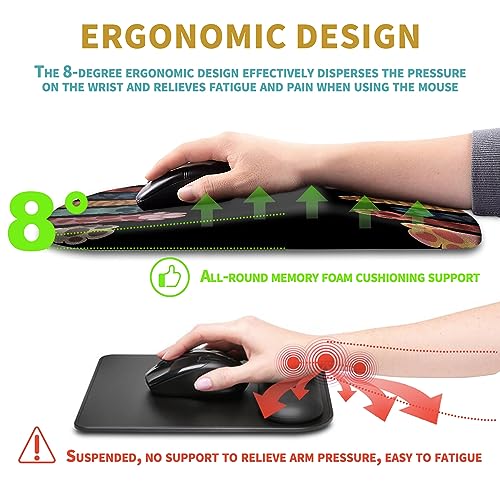 Hokafenle Ergonomic Mouse Pad Wrist Support with Massage Design, Wrist Rest Pain Relief Mousepad with Memory Foam&Non-Slip PU Base, Mouse Pads for Wireless Mouse & Desk (12x8 inch,Paw) - color: HK023-Paw