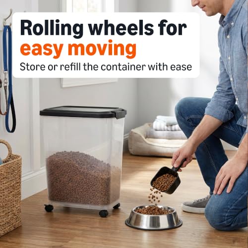 Amazon Basics Pet Food Storage Container Set, 30lbs and 10lbs with Scoop, for Dogs and Cats - size: 30lbs+10lbs