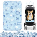 Nuanchu Dog Stroller Cooling Mat, Waterproof Gel Pet Cooling Pad for Summer, Washable Cat Sleeping Blanket, Portable Ice Gel Travel Mat for Cats, Crates, Car Seat(11.81 x 19.69 Inches,Snowflake) - size: 11.81 x 19.69 Inches, style: Snowflake