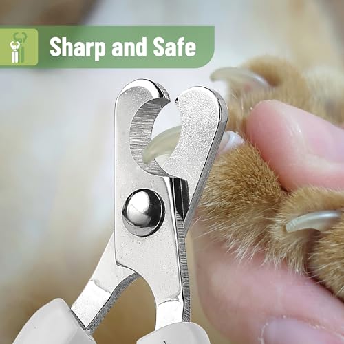Mr. Pen- Cat Nail Clipper, Stainless Steel | Professional Sharp Cat Claw Trimmer for Small and Medium Cats, Pet Nail Clipper with Sturdy Non Slip Handle - color: Green & White