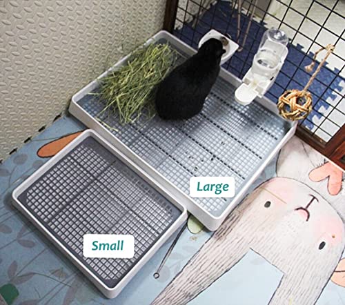 Petlex 22x18 inches Rabbit Litter Box with Grate, Extra Large Rabbit Litter Pan for Cage, Bunny Restroom Litter Tray Small Animals Toilet Potty Trainer for Hamster Ferret Rats Guinea Pigs Hedgehog - size: Large