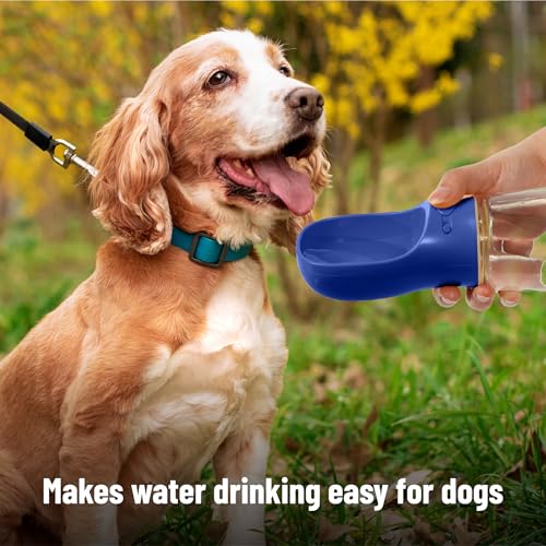 Mr. Pen- Portable Dog Water Bottle, 19 oz, Large | Leak Proof Puppy Water Dispenser with Drinking Feeder for Pets, Outdoor Walking, Hiking, Travel, Not Dishwasher Safe - color: Navy Blue