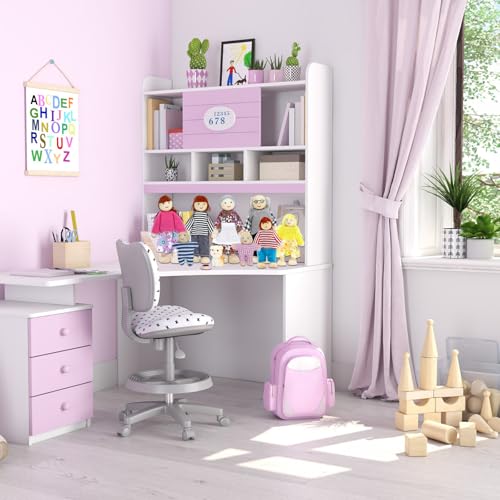 ONEST 20 Pieces Wooden Dollhouse Family Set Mini People Figures Dog Cat Sets Dollhouse Dolls Wooden Doll Family Pretend Play Figures Accessories for Pretend Doll House Toy - style: A Set