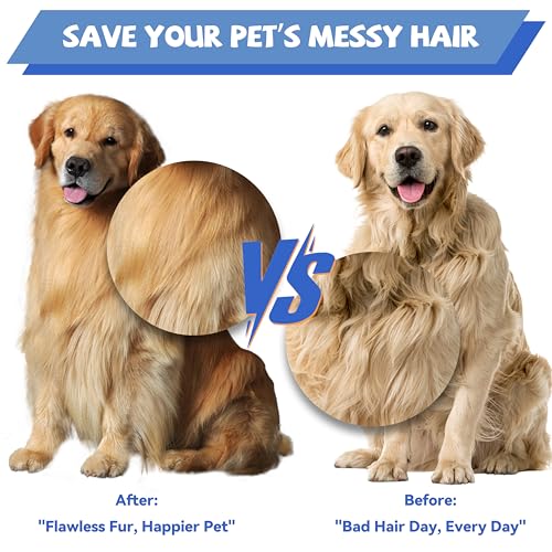 Grooming Pet Comb Rat Tail Dematting Cat and Dog Comb，Rounded Ends Design for Safe Tangle Removal, Hairstyling, Massage，Loose Hair Removal，Prevent Irritation，Fluffing Paws,Face,Tail,Remove Tear Stain - color: Blue