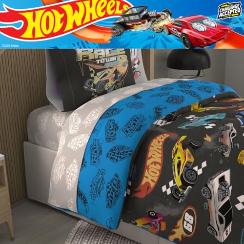 Hot Wheels Kids Bedding Super Soft Comforter and Sheet Set with Sham, 5 Piece Twin Size, (Officially Licensed Product) By Franco - color: Hot Wheels, size: 5 Piece Twin Size