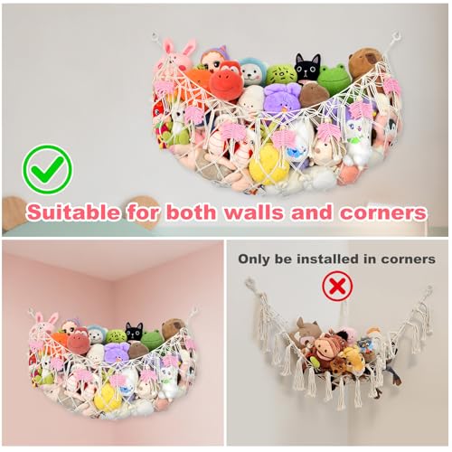 Stuffed Animal Storage Hammock,Large Stuffed Animal Net Or Hammock Wall Hanging Net, Plushie Net, Storage Hanging Organizer