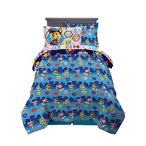 Franco Kids Bedding Super Soft Comforter and Sheet Set with Sham, 5 Piece Twin Size, Paw Patrol Movie - color: Paw Patrol Movie, size: 5 Piece Twin Size