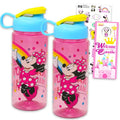 Minnie Mouse Water Bottles Set - 2 Pack Bundle of 16.5 Oz Tumblers for Home, School, Travel, More | Minnie Mouse Reusable Drinkware for Kids