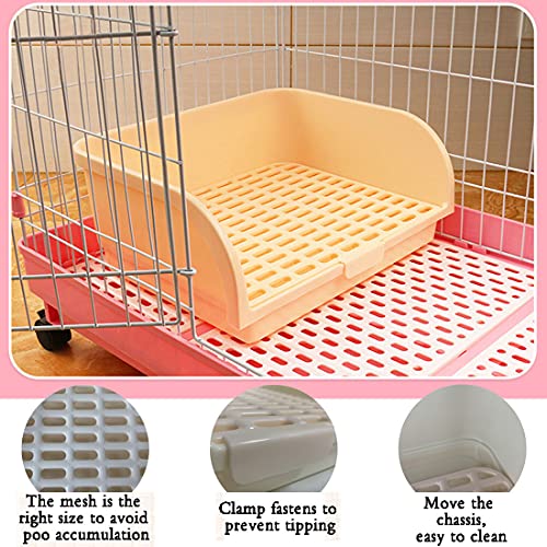 Hamiledyi Large Rabbit Litter Box Corner Bedding Box Chinchilla Toilet Trainer Square Potty Pet Pan for Adult Guinea Pig, Galesaur.Ferret and Other Animals (White) - color: WHITE