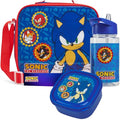Get Trend Sonic the Hedgehog Boys Lunch Box 3Pc Set | Kids Insulated Lunch Bag with BPA-Free Water Bottle and Snack Box, Back to School Gifts for Boys - color: Sonic