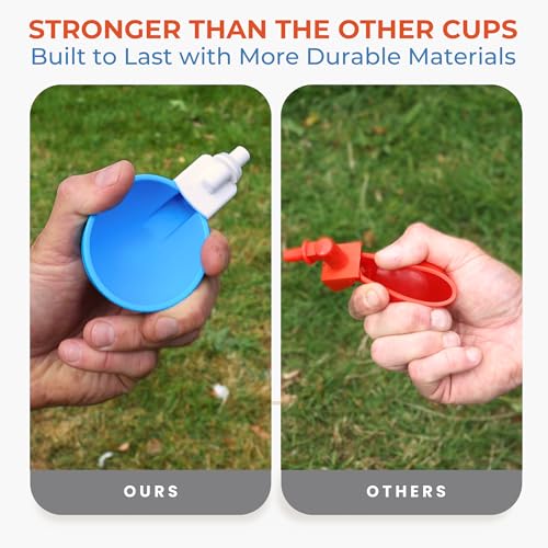 Lil Clucker - Blue Large Automatic Chicken Waterer Cups Suitable for Ducks, Geese, Turkeys, and Bunny Rabbit - Water Feeder Kit - Poultry Waterer - Pack of 8… - size: 8-Pack