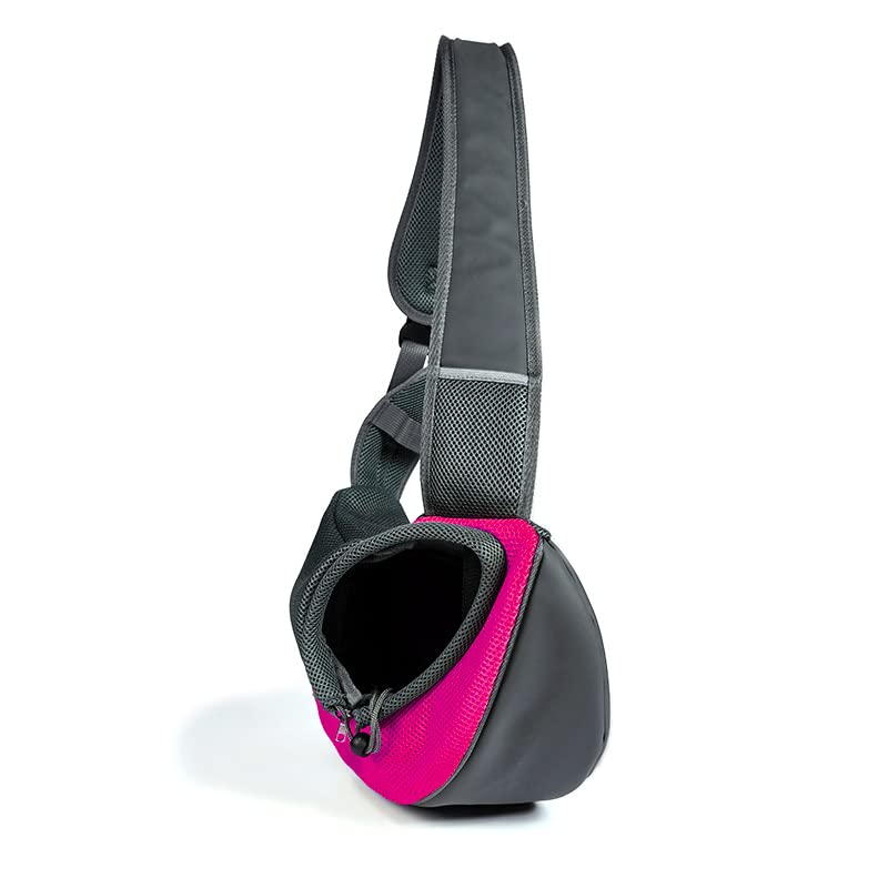 Kucehiup Pet Sling Carrier Travelling Hands-Free Puppy Backpack - color: Rose Red