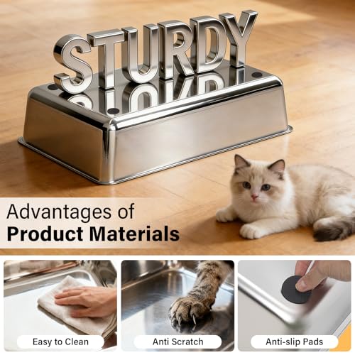 Stainless Steel Litter Box with Lid,XL Large Enclosed Cat Litter Box | Front & Top Entry Metal Litterbox, Odor Control,Anti-Leakage, Non-Sticky, Includes Mat&Scoop,23.8 x 15.8 x 15.8 inches - color: Enclosed