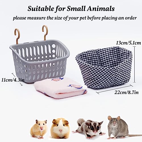 JWShang 2 Pack Sugar Glider Climbing Rope Toys, Sugar Glider Cage Accessories and Toys, Rat Hammocks for Cage Chew Proof, Rat Warm Bed, Small Animal Hanging Hammock