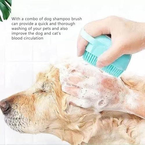 Pets Bath Brush | Scrubber for Bath | Dog Shampoo Brush | Dog Washing/Shower Brush, Suitable for Short/Long Haired Dogs,bathing dog brush (Blue)