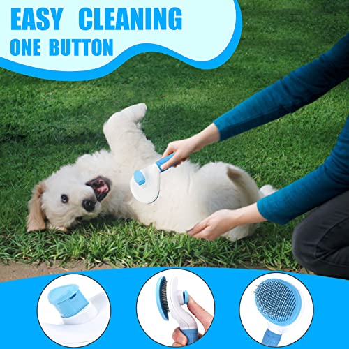 Dog Brush Grooming Kit 5PCS - Dog Brush for Shedding,Puppy Brush and Flea Comb for Dogs, Slicker Brush Comb and Dog Hair Brush Set Blue, Grooming at Home or Travel - color: B-Blue 5 Kits