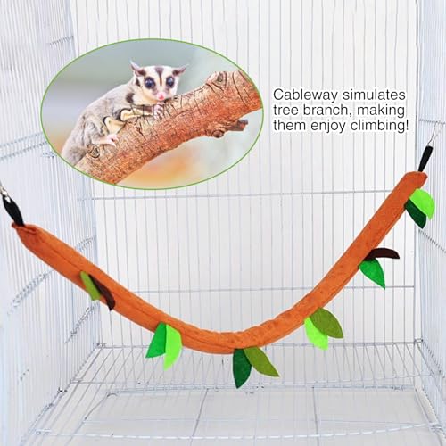 Hamiledyi 5PCS Hamster Hammock Sugar Glider Hammock Set Sugar Glider Cage Accessories Toys Small Animals Hanging Bed Hideout Tunnel Swing Rodent Iqammocking for Small Hamster Rat Gerbil - color: Brown