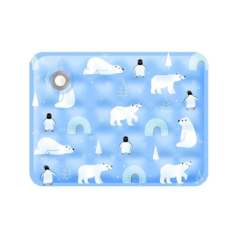 Water-Fillable Pet Cooling Mat, Pressure Activated Gel Cooling Pad for Dogs & Cats, Durable & Scratch Resistant, Perfect for Hot Weather to Prevent Overheating (88, Blue Bear, Large) - color: blue bear, size: 19.7*23.6