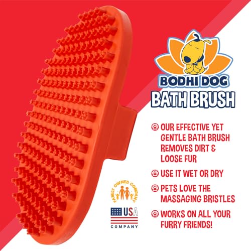 Bodhi Dog Shampoo Brush - Pet Grooming & Bath Supplies for Dogs and Cats - Bath Brush for Long & Short Hair - Premium Scrubber for Shower, Showerhead, Sprayer & Bathing (One Pack, Red) - color: Red, size: 1 Pack
