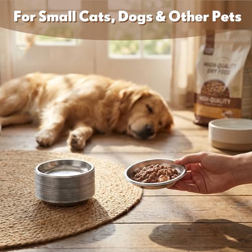 500 Pcs Mini Pet Disposable Feeding Bowls Bulk, Small Plastic Travel Food Bowls for Small Cats, Puppies, and Other Pets - Ideal for Dry & Wet Food, Water
