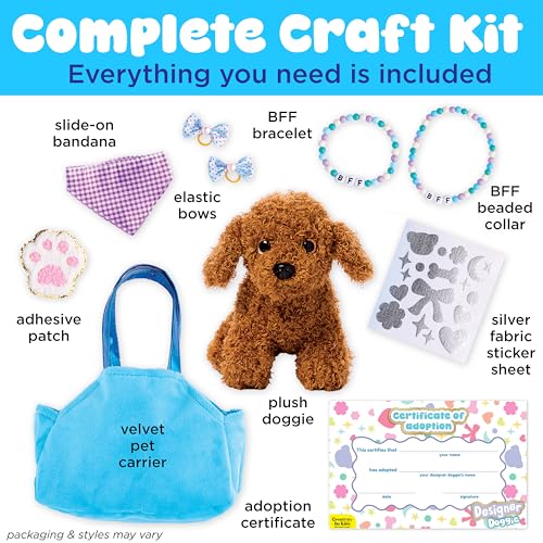 Creativity for Kids Designer Doggie Kit | Plush Pet, Purse & Jewelry Craft for Screen-Free Play (Ages 4+) - style: Designer Doggie