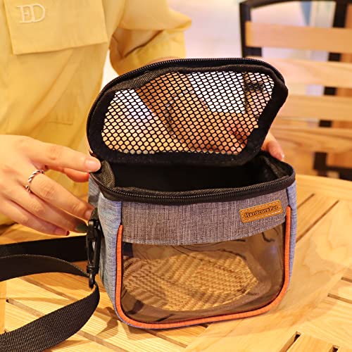 Sugar Glider Carrier Bag, Transparent Breathable Travel Bag for Hamster, Gecko,Baby Hedgehog, Transport Pouch with Breathable Mesh Top (Blue) - color: blue