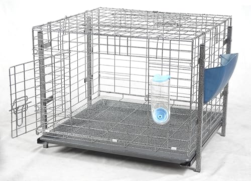 Stackable Rabbit Cage with Feeder and Water Bottle, 24 x 24 x 16 inches, Guinea Pig Ferret Bunny Hutch (1) - color: 1