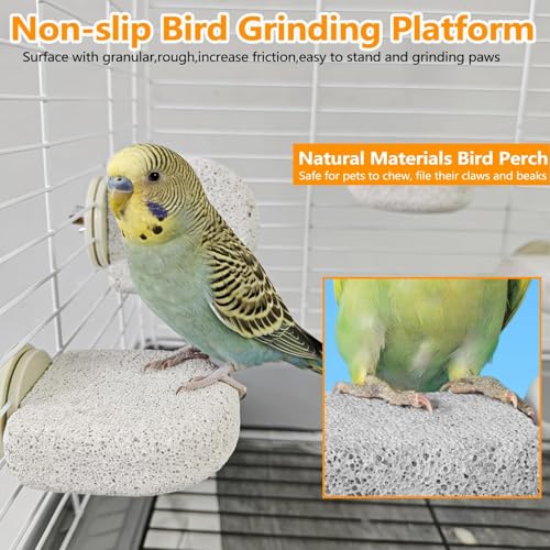 4Pack Bird Perch Stands Parrot Beak Grinding Stone Platform,Grey-S | Parakeet Foot Claws Trimmer,Calcium Perch Climbing Chewing Toys for Small Medium Birds Cockatiel Conure Lovebird Budgie - color: 4Pack Grey | S