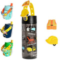 Elemental Water Bottles for Kids - Splash Kids Water Bottle for School with Fun Charm Handle - BPA Free Tritan Plastic Bottle with Straw Leak Proof When Spout is Closed - 18oz - Construction - color: Construction