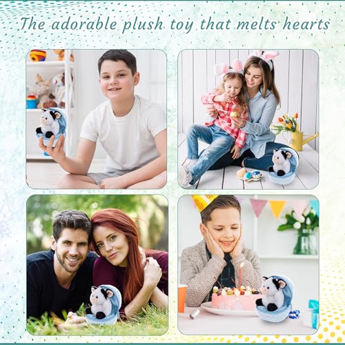 Easter Stuffed Animal - 6 inch - Surprise Zip up Egg Hideaway Springtime Inspired Plush Toy Gift for Kids, Boys and Girls - Easter Mother's Day Birthday (New Cow Egg) - color: New Cow Egg
