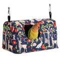Bird Nest House Cage Hanging Hammock Shed Hut Hideaway Small Size | Snuggle Bird Cage Hanging Nest Tent Forest Animals Pattern Hideaway Bird Hut for Parakeet Cockatiel Conure Finches Love Birds - style: S