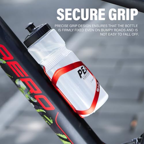 Chooee Bike Water Bottle Holder Aluminum, Bicycle Water Bottle Cage for Road Bikes Mountain Bikes Red 2-Pack - color: Red