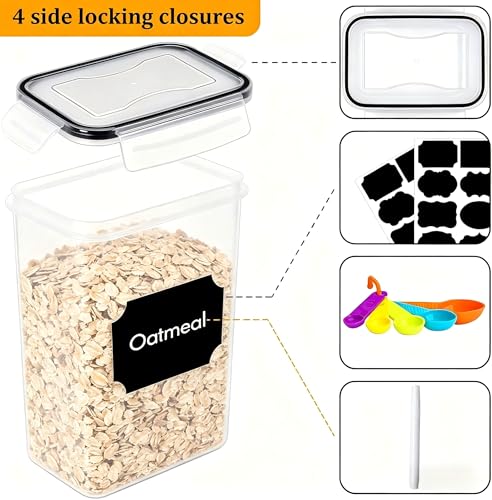 32pcs Airtight Containers, Clear Stackable Dry Food Storage | 32pk clear airtight containers with tight lids keep dry food fresh. Safe plastic, stackable for pantry kitchen storage - size: 32 pcs(47.6L)