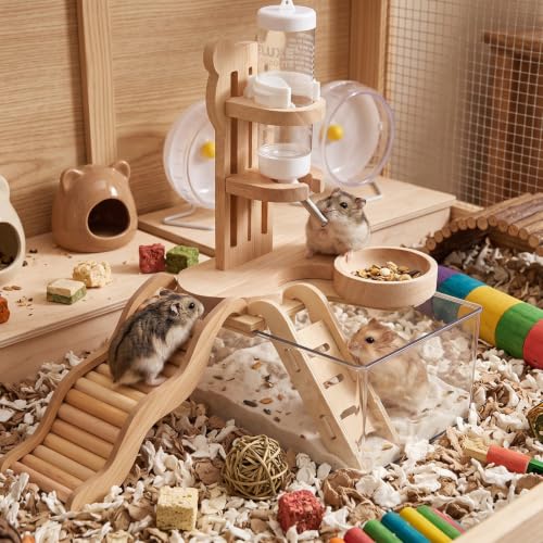 4 Pcs Hamster Cage Accessories Water Bottle Set,Fun Ladder - style: Fun Ladder